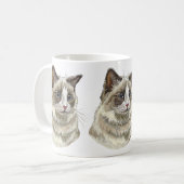 Zeichnend Ragdoll-Katze Kaffeetasse (Vorderseite Links)