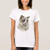 Zeichnend Ragdoll-Katze T-Shirt (Vorderseite)