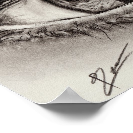 Zeichnend Reflektion des Auges Poster (Ecke)