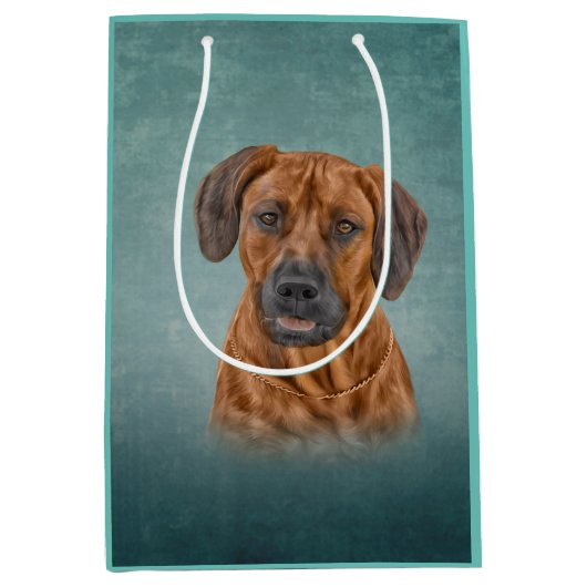 Zeichnend Rhodesian Ridgeback Mittlere Geschenktüte (Vorderseite)