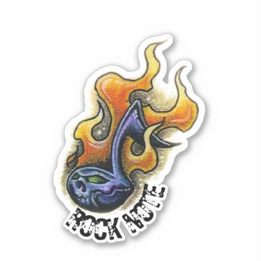 Zeichnend Rocknote Aufkleber (Vorderseite)