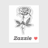 zeichnend Rose Aufkleber (Blatt)