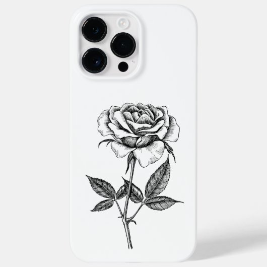 zeichnend Rose Case-Mate iPhone Hülle (Rückseite)
