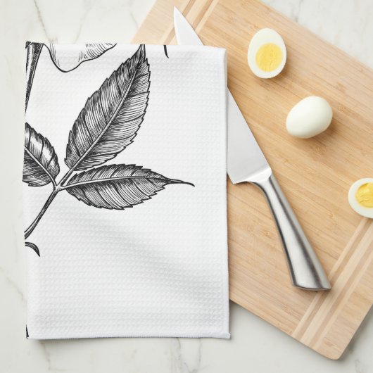 zeichnend Rose Geschirrtuch (Viertel Falte)