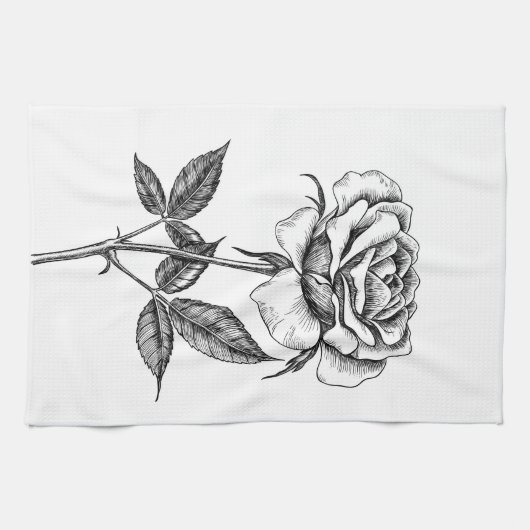 zeichnend Rose Geschirrtuch (Horizontal)