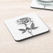 Zeichnend Rose Getränkeuntersetzer (Linke Seite)