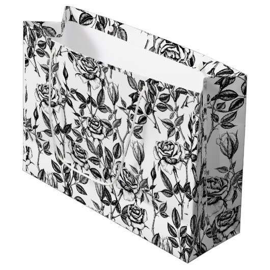 zeichnend Rose Große Geschenktüte (Vorderseite Schrägansicht)