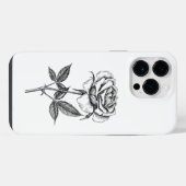zeichnend Rose iPhone Hülle (Rückseite (Horizontal))