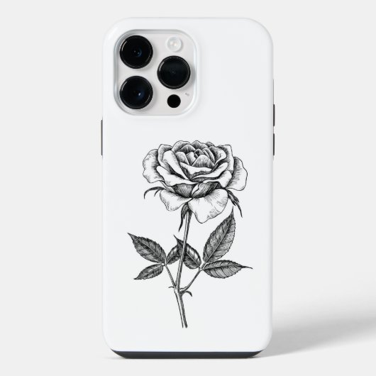 zeichnend Rose iPhone Hülle (Rückseite)