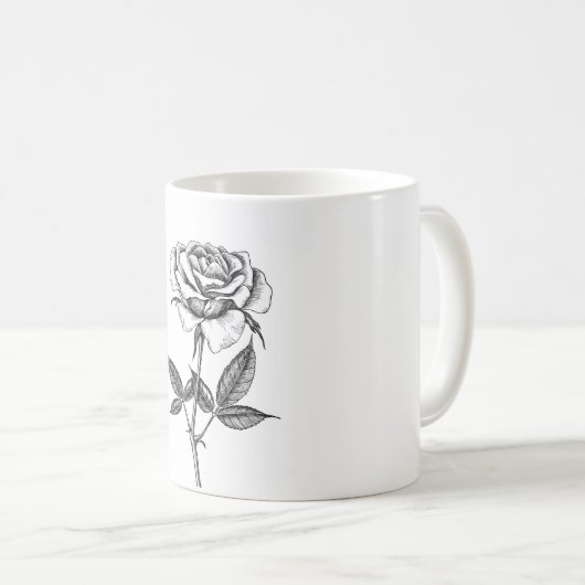 zeichnend Rose Kaffeetasse (VorderseiteRechts)