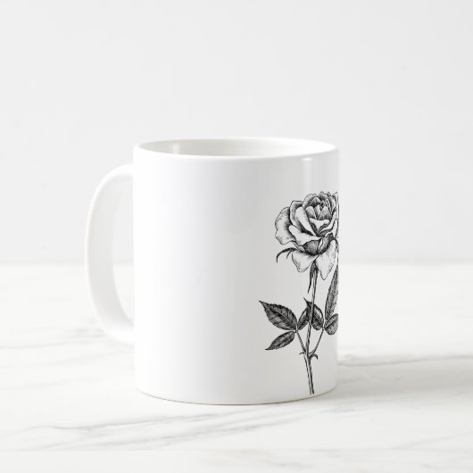 zeichnend Rose Kaffeetasse (Vorderseite Links)