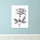 zeichnend Rose Leinwanddruck (Insitu (Holzboden))