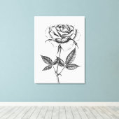 zeichnend Rose Leinwanddruck (Insitu (Holzboden))