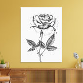 zeichnend Rose Leinwanddruck (Insitu (Wohnzimmer))