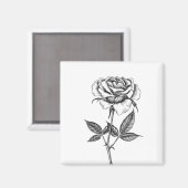 zeichnend Rose Magnet (Vorderseite/Rückseite)