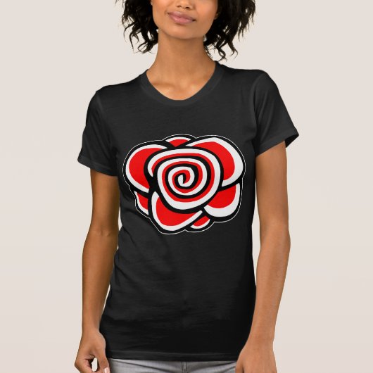Zeichnend Rose - Maßgeschneiderte T-Shirt (Vorderseite)
