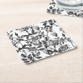 zeichnend Rose Rechteckiger Pappuntersetzer (angewinkelt)