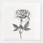 zeichnend Rose Serviette (Vorderseite)