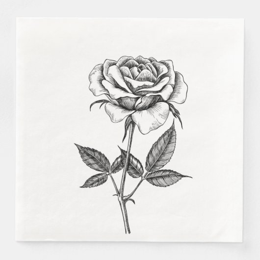 zeichnend Rose Serviette (Vorderseite)