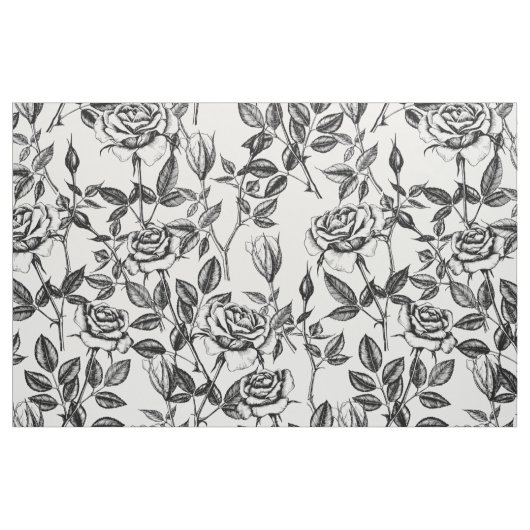 Zeichnend Rose Stoff (Fat Quarter (45,7 x 55,9 cm))