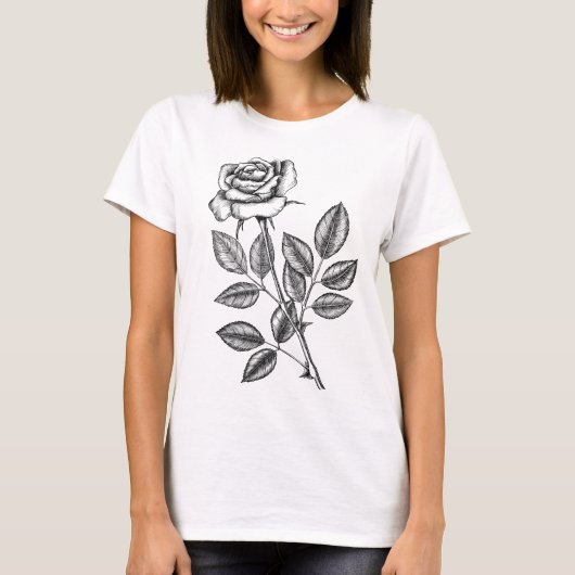 zeichnend Rose T-Shirt (Vorderseite)