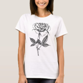 zeichnend Rose T-Shirt