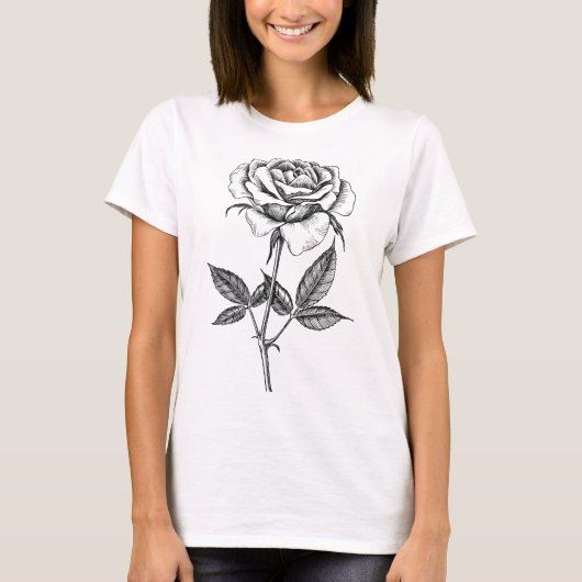 zeichnend Rose T-Shirt (Vorderseite)