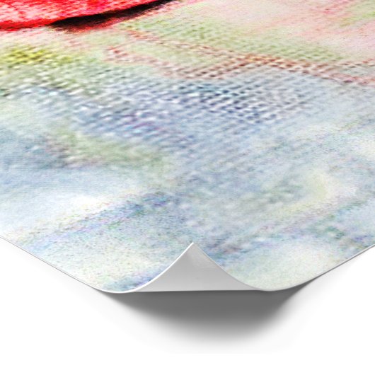 Zeichnend rote Rose Poster (Ecke)