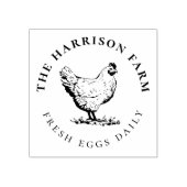 Zeichnend Rustikales Hühnchen | Briefmarke Vintage Gummistempel (Prägung)