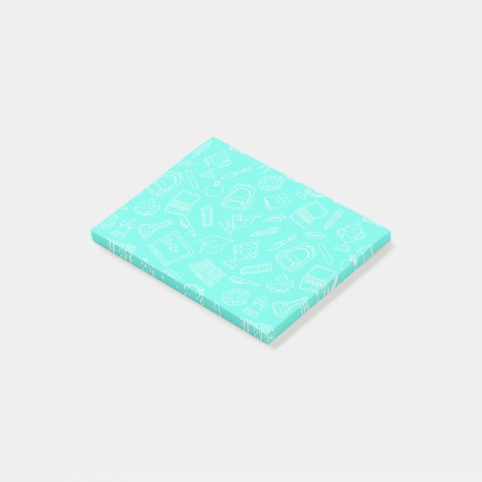 Zeichnend Schulmaterial-Muster Post-it Klebezettel (angewinkelt)