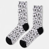 Zeichnend Schwarz-Weiß-Katzen Socken (Linkes Detail)