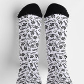 Zeichnend Schwarz-Weiß-Katzen Socken (Oben)