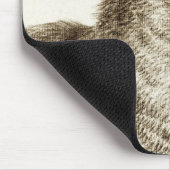 Zeichnend Schwarz-Weiß-Stift der Katze Mousepad (Ecke)