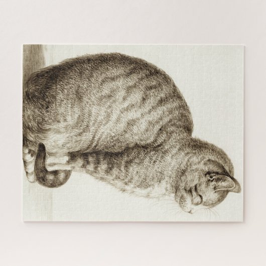 Zeichnend Schwarz-Weiß-Stift der Katze Puzzle (Horizontal)