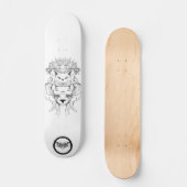 Zeichnend Schwarz-Weiß-Tierart Skateboard (Vorderseite)