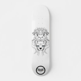 Zeichnend Schwarz-Weiß-Tierart Skateboard