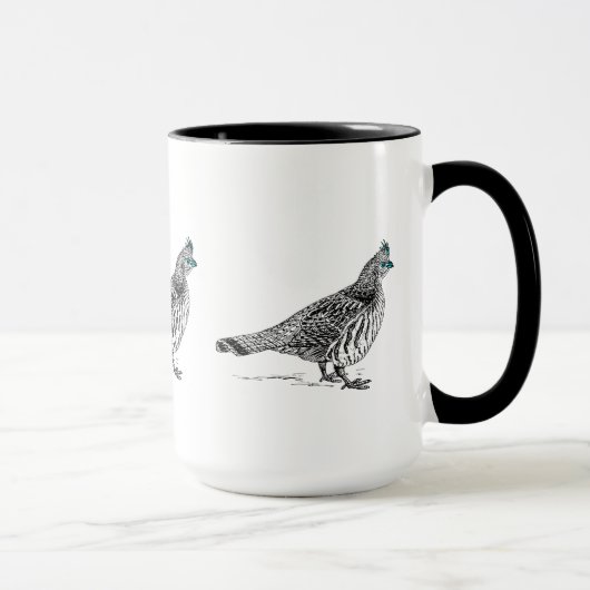 Zeichnend Schwarze Linie - Grouse Bird Tasse (Rechts)