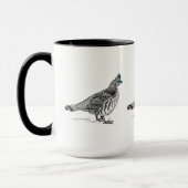 Zeichnend Schwarze Linie - Grouse Bird Tasse (Links)