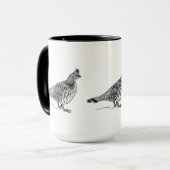 Zeichnend Schwarze Linie - Grouse Bird Tasse (Vorderseite Links)