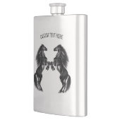 Zeichnend Schwarze Wildpferde - Text hinzufügen Flachmann (Links)