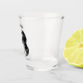 Zeichnend Schwarze Wildpferde - Text hinzufügen Schnapsglas (Rechts)