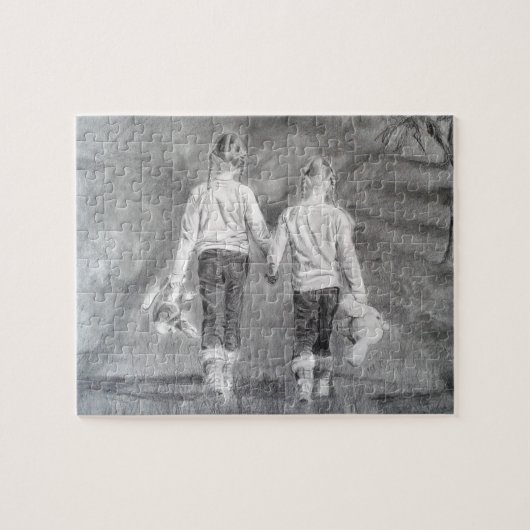 Zeichnend Schwestern Puzzle (Horizontal)