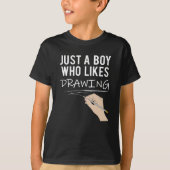 Zeichnend Sketching Sprichwort Boy-Geschenk T-Shirt (Vorderseite)