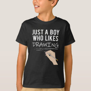 Zeichnend Sketching Sprichwort Boy-Geschenk T-Shirt