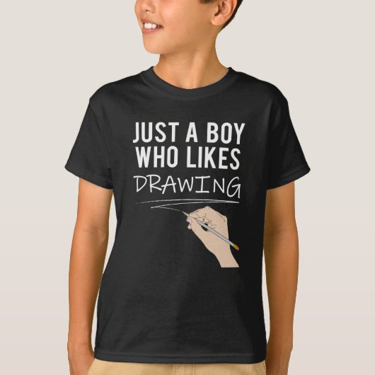 Zeichnend Sketching Sprichwort Boy-Geschenk T-Shirt (Vorderseite)