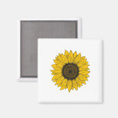 Zeichnend Sonnenblume Magnet (Vorderseite/Rückseite)