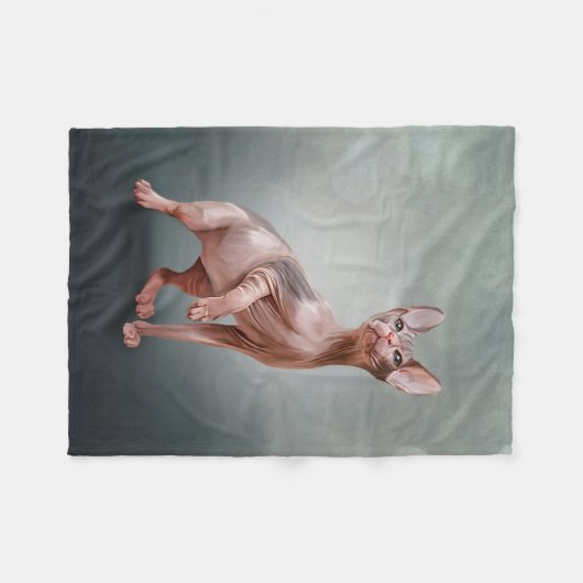 Zeichnend Sphynx-Kätzchen Fleecedecke (Vorderseite (Horizontal))