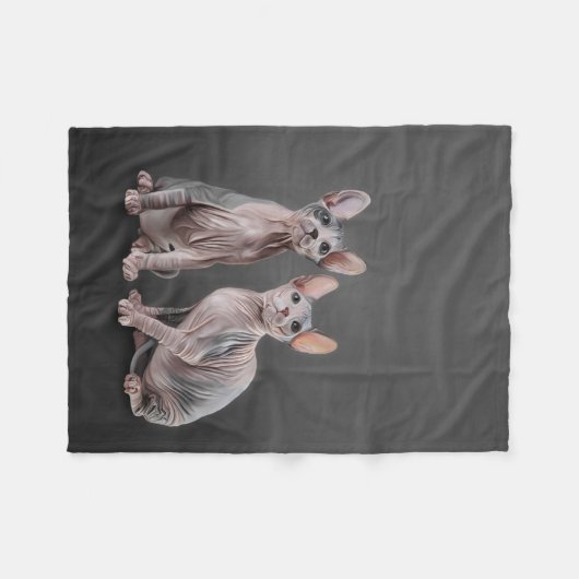 Zeichnend Sphynx-Kätzchen Fleecedecke (Vorderseite (Horizontal))