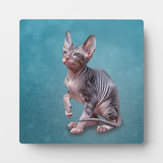 Zeichnend Sphynx-Kätzchen Fotoplatte (Vorderseite)