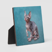 Zeichnend Sphynx-Kätzchen Fotoplatte (Vorderseite)